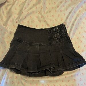 Black Pleated Mini Skort